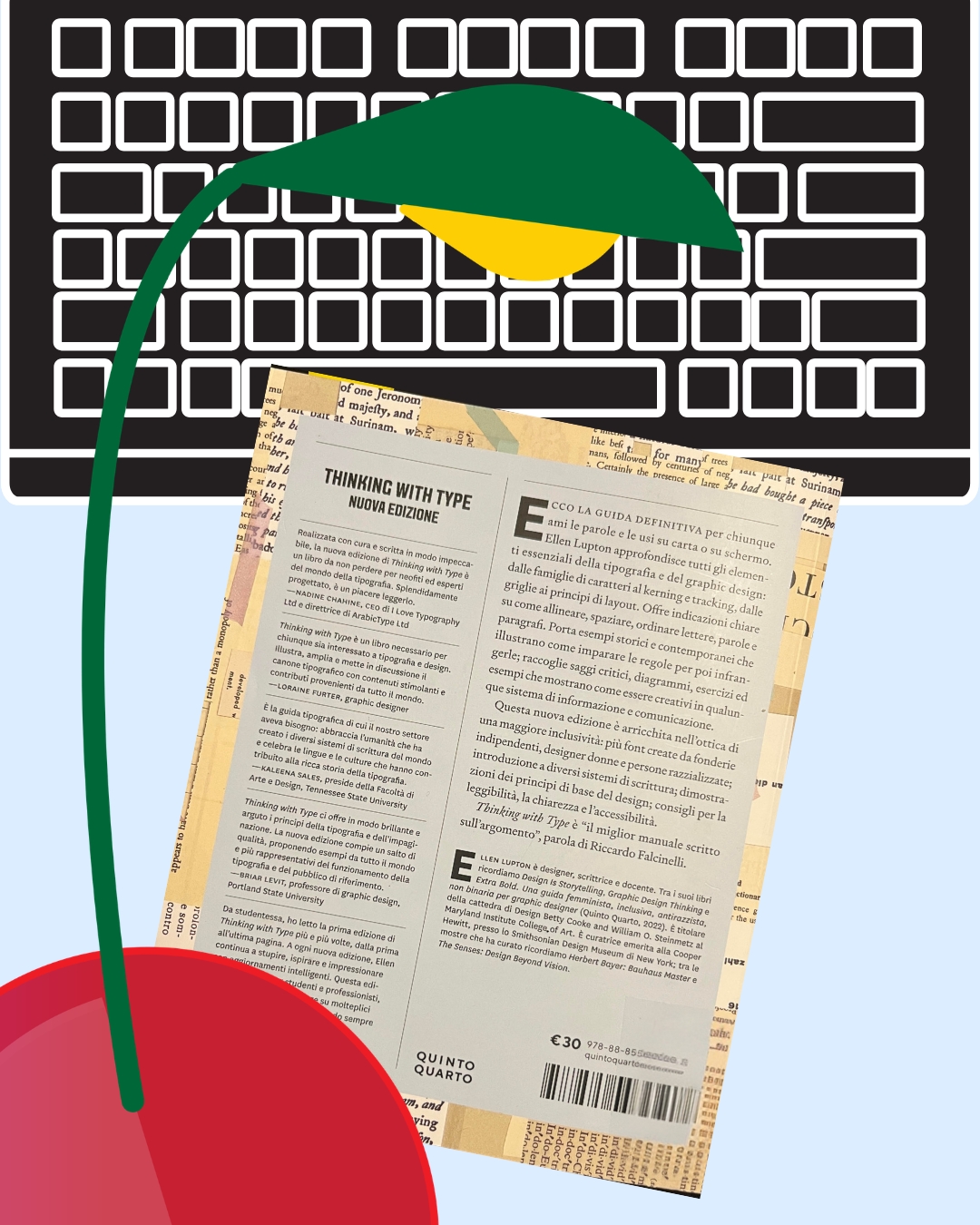 quarta di copertina del libro "Thinking with Type" di Ellen Lupton – Quinto Quarto 